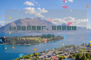 B2B企業(yè)百度推廣，如何獲取精準(zhǔn)詢盤？