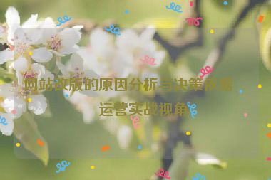網(wǎng)站改版的原因分析與決策依據(jù)，運營實戰(zhàn)視角