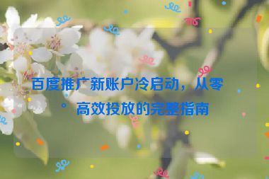 百度推廣新賬戶冷啟動，從零到高效投放的完整指南