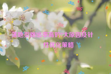落地頁跳出率高的7大原因及針對性優(yōu)化策略