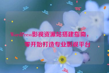 WordPress影視資源站搭建指南，從零開始打造專業(yè)影視平臺
