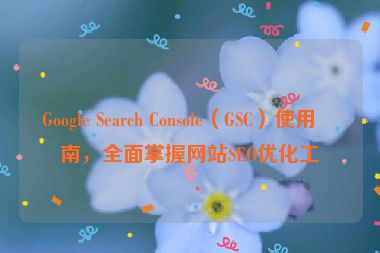 Google Search Console（GSC）使用指南，全面掌握網(wǎng)站SEO優(yōu)化工具