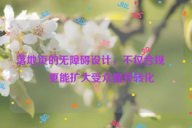 落地頁的無障礙設計，不僅合規(guī)，更能擴大受眾提升轉(zhuǎn)化