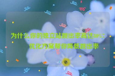 為什么你的獨立站跳出率高達80%7個優(yōu)化方案幫你降低跳出率