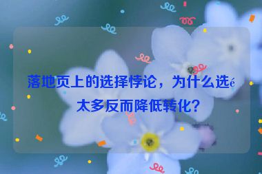 落地頁上的選擇悖論，為什么選項(xiàng)太多反而降低轉(zhuǎn)化？