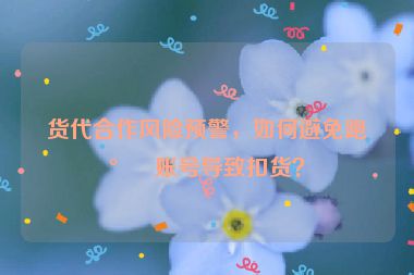 貨代合作風險預警，如何避免跑水賬號導致扣貨？