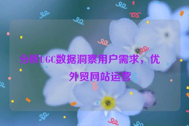 分析UGC數(shù)據(jù)洞察用戶需求，優(yōu)化外貿(mào)網(wǎng)站運(yùn)營(yíng)