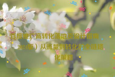 百度推廣高轉(zhuǎn)化落地頁設(shè)計指南（2024版）從流量到轉(zhuǎn)化的全鏈路優(yōu)化策略