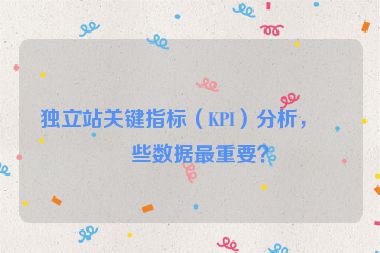 獨立站關(guān)鍵指標（KPI）分析，哪些數(shù)據(jù)最重要？