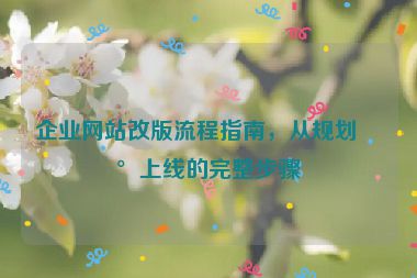 企業(yè)網(wǎng)站改版流程指南，從規(guī)劃到上線的完整步驟