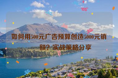如何用500元廣告預(yù)算創(chuàng)造5000元銷售額？實(shí)戰(zhàn)策略分享