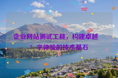 企業(yè)網(wǎng)站測(cè)試工具，構(gòu)建卓越數(shù)字體驗(yàn)的技術(shù)基石