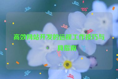 高效網(wǎng)站開發(fā)的遠(yuǎn)程工作技巧與工具指南