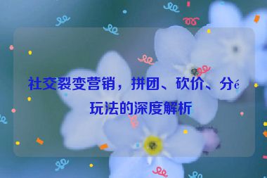 社交裂變營銷，拼團、砍價、分銷玩法的深度解析
