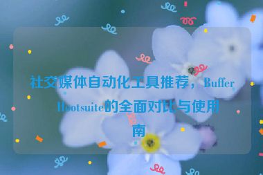 社交媒體自動化工具推薦，Buffer與Hootsuite的全面對比與使用指南