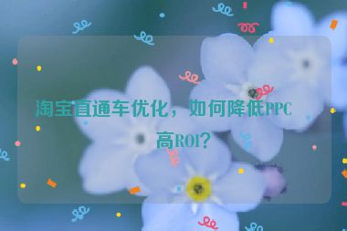淘寶直通車優(yōu)化，如何降低PPC提高ROI？