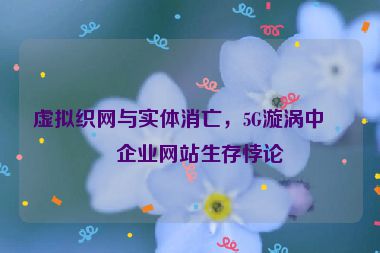 虛擬織網(wǎng)與實體消亡，5G漩渦中的企業(yè)網(wǎng)站生存悖論