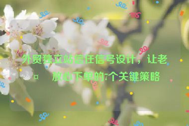 外貿(mào)獨(dú)立站信任信號設(shè)計，讓老外放心下單的7個關(guān)鍵策略