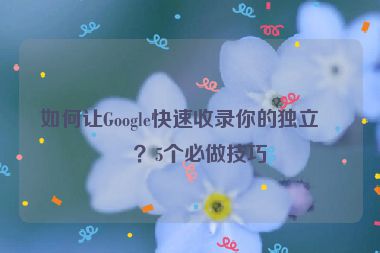 如何讓Google快速收錄你的獨立站？5個必做技巧