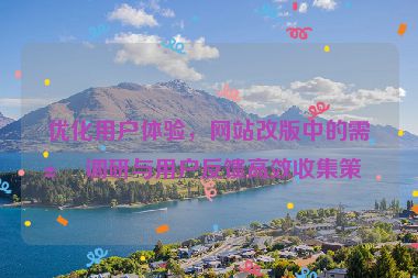 優(yōu)化用戶體驗，網(wǎng)站改版中的需求調(diào)研與用戶反饋高效收集策略