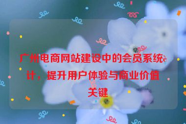 廣州電商網(wǎng)站建設(shè)中的會(huì)員系統(tǒng)設(shè)計(jì)，提升用戶體驗(yàn)與商業(yè)價(jià)值的關(guān)鍵