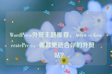 WordPress外貿(mào)主題推薦，Astra vs GeneratePress，哪款更適合你的外貿(mào)網(wǎng)站？