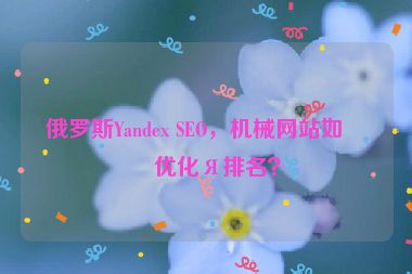俄羅斯Yandex SEO，機(jī)械網(wǎng)站如何優(yōu)化Я排名？