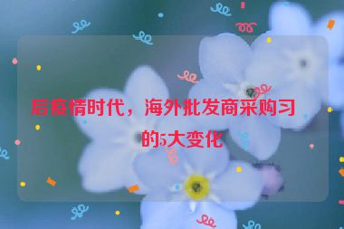 后疫情時(shí)代，海外批發(fā)商采購(gòu)習(xí)慣的5大變化