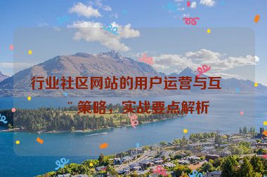 行業(yè)社區(qū)網(wǎng)站的用戶運營與互動策略，實戰(zhàn)要點解析